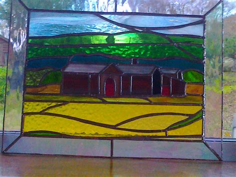 Stained Glass Farm Buildings Glass Design Stained Glass Ts Painting