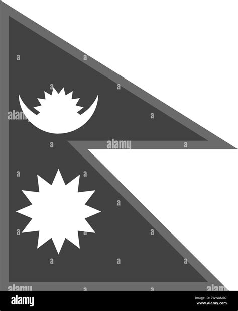 Nepal Flag Greyscale Monochrome Vector Illustration Flag In Black