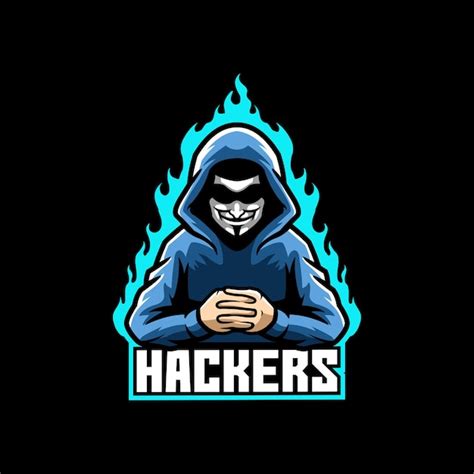 Plantilla De Logotipo De Mascota De Hacker E Sports Vector Premium