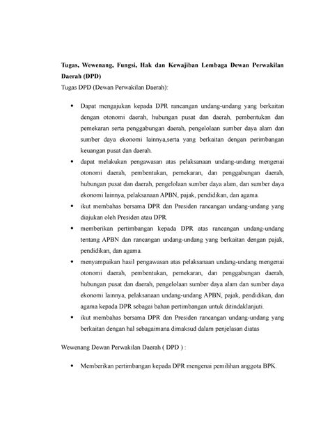Tugas Wewenang Fungsi Hak Dan Kewajiban Lembaga Dewan Perwakilan