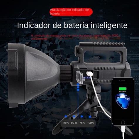 Lanterna Holofote Led Potente 200000lm Xhp Claro De Trabalho 4