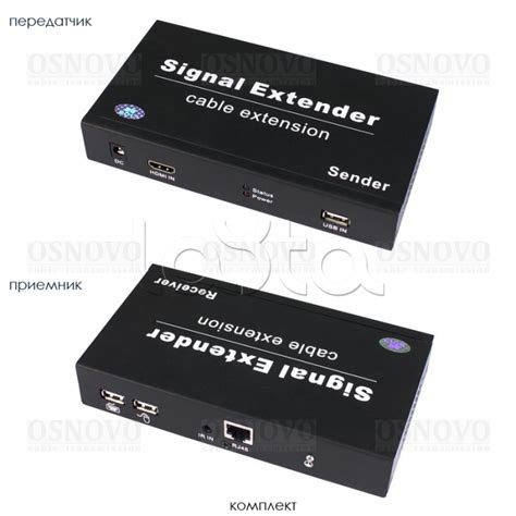 OSNOVO TLN-HiKM/1+RLN-HiKM/1(ver.2)|Комплект для передачи HDMI+USB+ИК ...