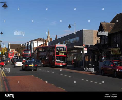 Cheam Surrey England High Street Stock Photo - Alamy