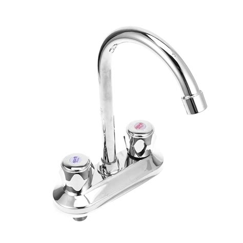 Pc Faucet Hot And Cold Water Kitchen Sink Rotary Basin Faucet Dual Handles Mixer Tap Walmart