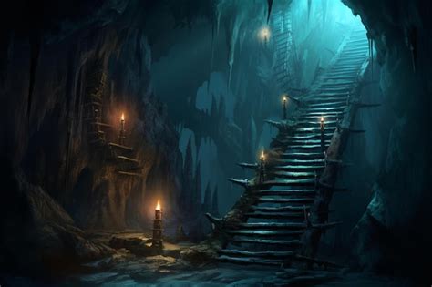 Premium Ai Image Dungeon Cave Background Concept Art