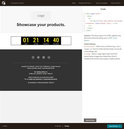 Add Countdown Timers In Mailchimp Sendtric