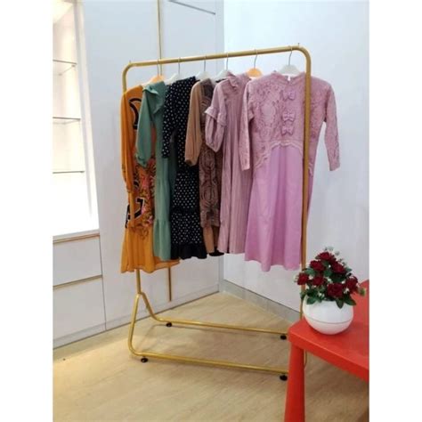 Jual Rak Gawang Baju Gold Stand Hanger Emas Gold Gantungan Baju Besi