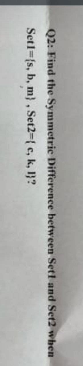 Answered Q2 Find The Sy Set1 S B M Bartleby