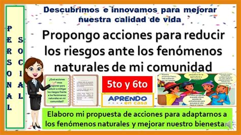 Propongo Acciones Para Reducir Los Riesgos Ante Los Fen Menos Naturales