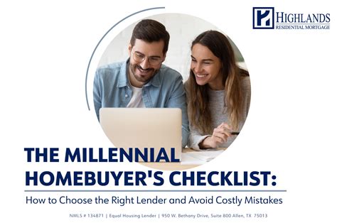 The Millennial Homebuyers Checklist How To Choose The Right Lender