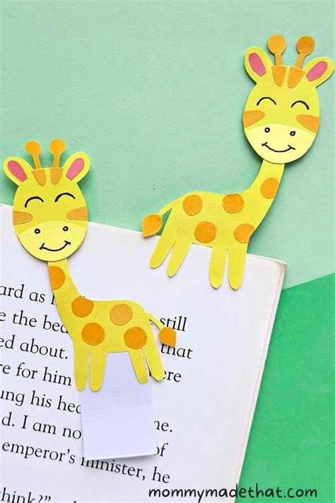 Adorable Giraffe Bookmark Craft With Free Template