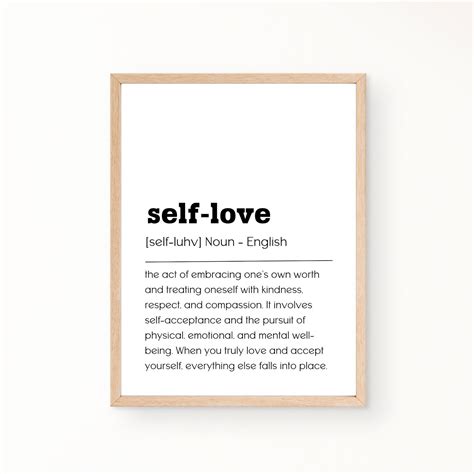 Self Love Definition Print Digital Print Download Definition Etsy