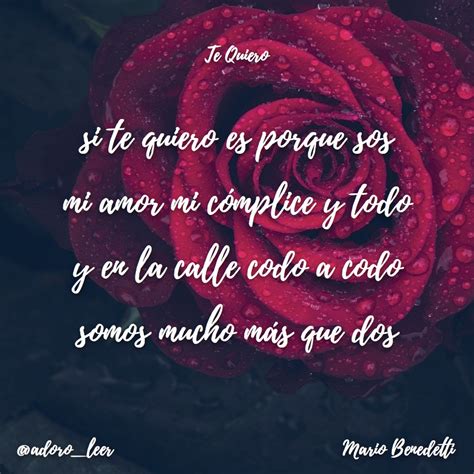 Te Quiero Poema De Mario Benedetti Adoro Leer