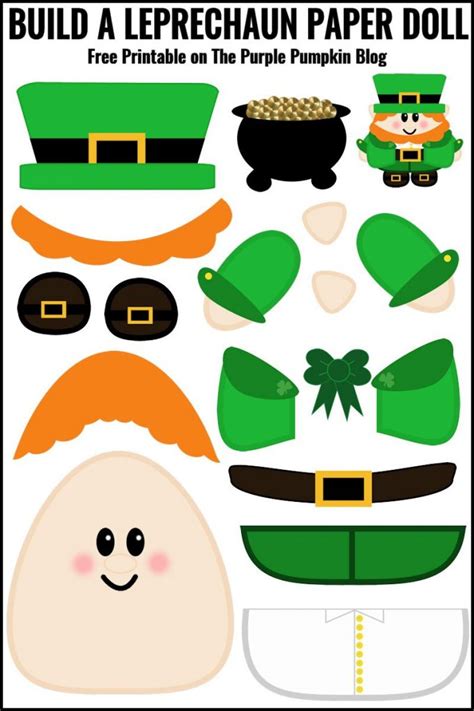 Free Build A Leprechaun Paper Doll Printable 24 7 Moms