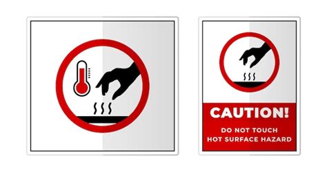 Premium Vector Do Not Touch Hot Surface Hazard Sign Label Symbol Icon Vector Illustration