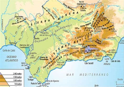 Mapa Fisico De Andalucia Mapa