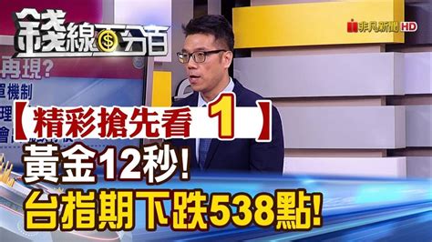 精彩搶先看1【錢線百分百】20190703《黃金12秒 台指期下跌538點》 錢線百分百 Line Today