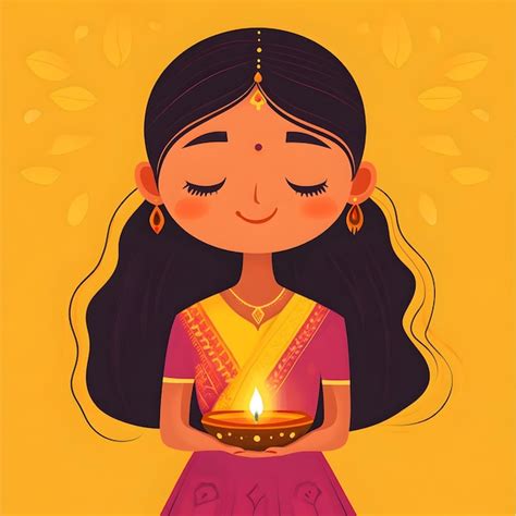 Happy Diwali Happiness Celebration Background with 3d Diwali girl ...