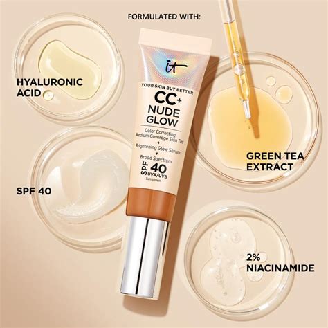IT Cosmetics Your Skin But Better CC And Nude Glow Lightweight Medium Coverage Foundation And