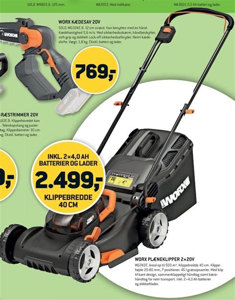 WORX PLÆNEKLIPPER 220V tilbud hos XL BYG