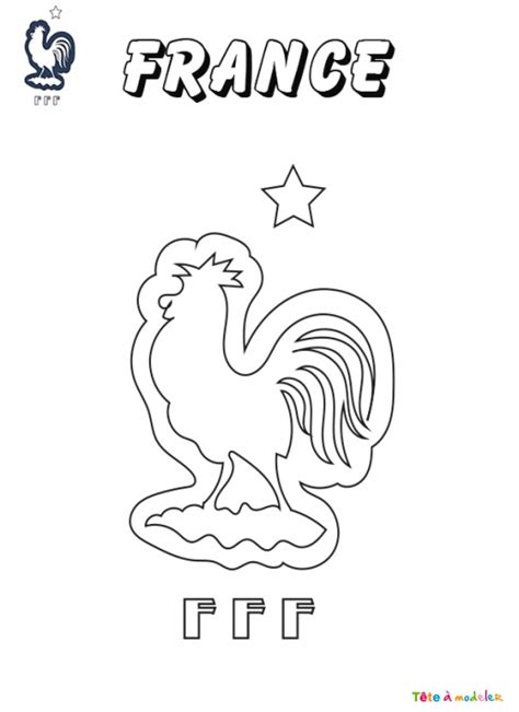 Coloriage du blason de foot de France sur Tête à modeler