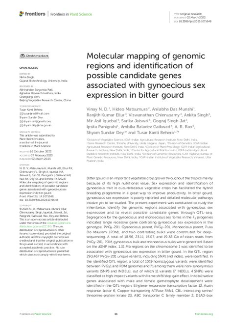 Pdf Molecular Mapping Of Genomic Regions And Identification Of