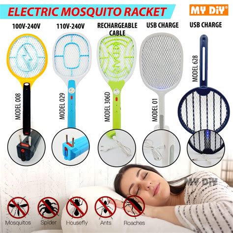 Mydiyhomedepot Mosquito Rechargeble Usb Racket Electric Mosquito