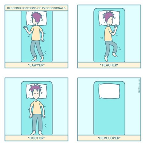 Professional Sleeping Positions - Developer comics | Crystallize