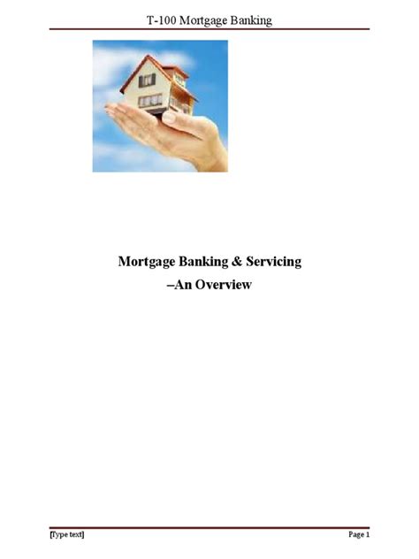 Mortgage Banking And Servicing Overview Pdf Mortgage Loan Loans