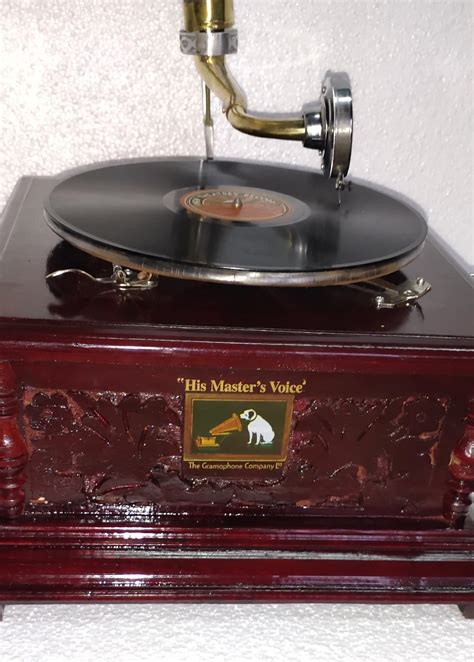 Antique Gramophone Record Player,With Horn,Needle tin,speaker light ...