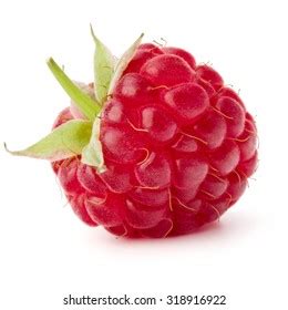 Ripe Raspberry Isolated On White Background Stock Photo 318916922