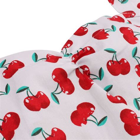 Robe Retro Dos Nu Motif Cerises