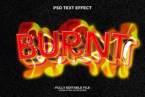 Premium PSD Fire Burnt Editable Text Effect