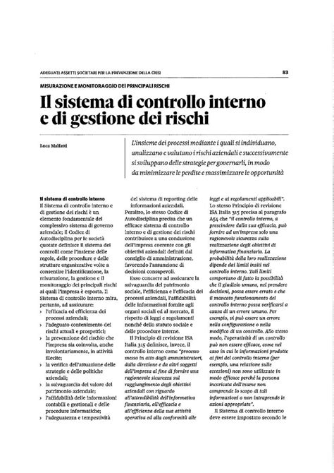 Il Sistema Di Controllo Interno E Di Gestione Dei Rischi IPG Lex