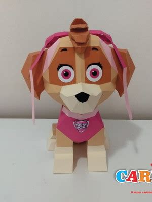 Rocky Patrulha Canina Low Poly Papercraft Elo