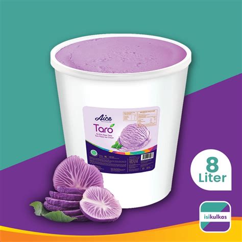 Jual Ice Cream AICE 8 Liter Rasa Taro Es Krim Ember 8 Liter Shopee