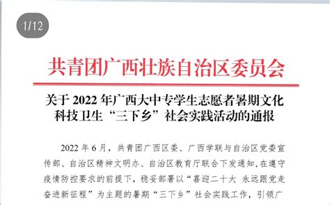 【喜讯】我校2022年暑期“三下乡”社会实践活动荣获多项全国、全区奖项 欢迎光临中国特色高水平高职学校—南宁职业技术大学