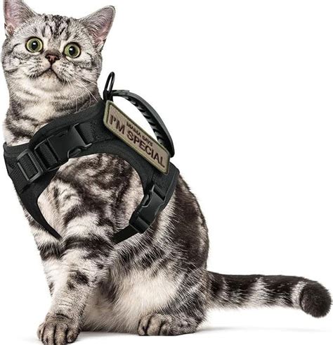 Tactical Cat Harness For Walking Escape Proof Adjustable Pet Military