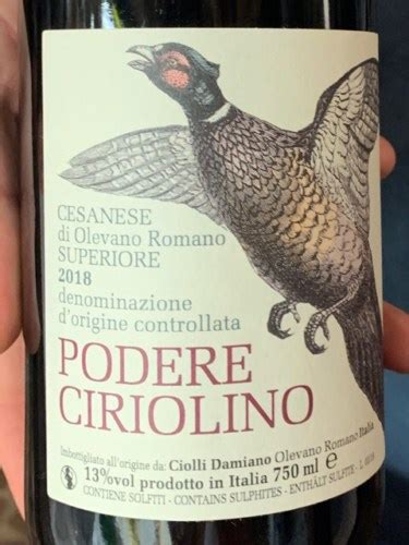 Damiano Ciolli Podere Ciriolino Cesanese Di Olevano Romano Superiore