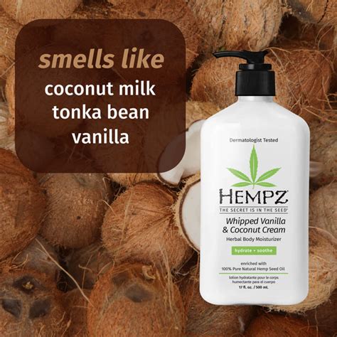 Hempz Whipped Vanilla And Coconut Cream Herbal Body Moisturizing Lotion