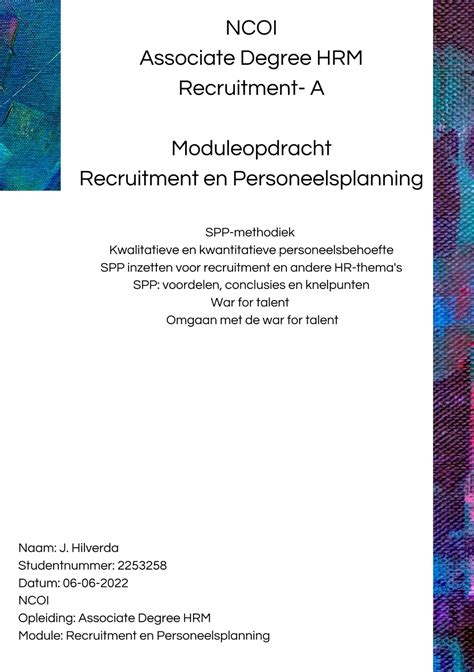 NCOI Module Strategische Personeelsplanning Geslaagd 2022 8 SPP