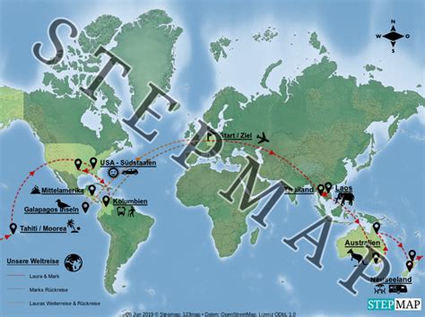 StepMap Weltreise Landkarte für Welt