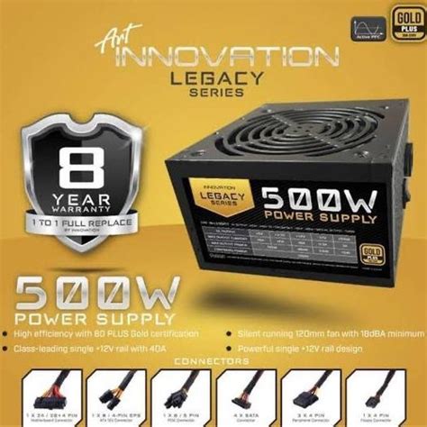 Jual Power Supply Innovation 500W 80 Gold Legacy Series PSU Kota