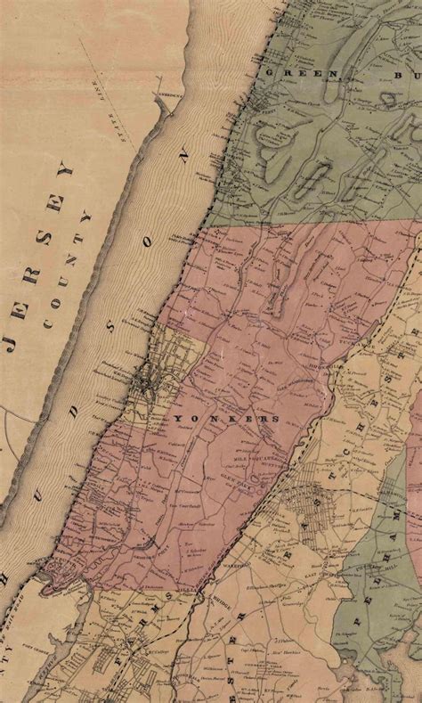 Westchester County New York 1858 Old Wall Map Reprint With Etsy