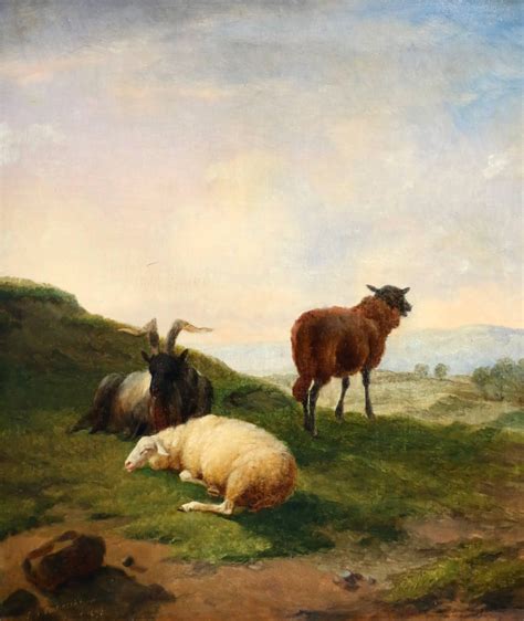 Eugène Verboeckhoven Sheep and Goats in a Landscape at 1stDibs