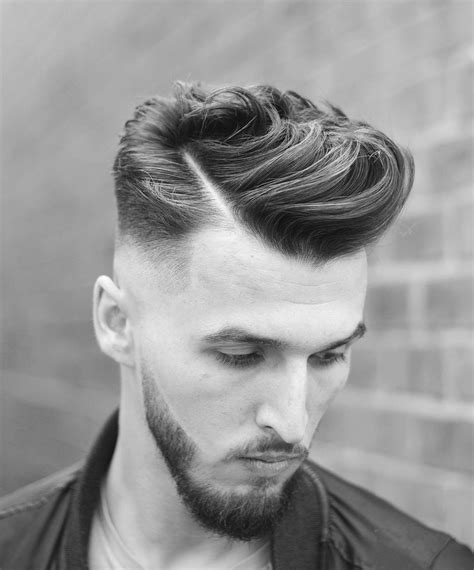 Download Classic Side Part Mens Hairstyle In Black And White Wallpaper