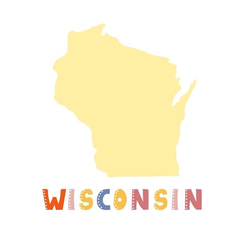 Premium Vector Usa Collection Map Of Wisconsin Yellow Silhouette