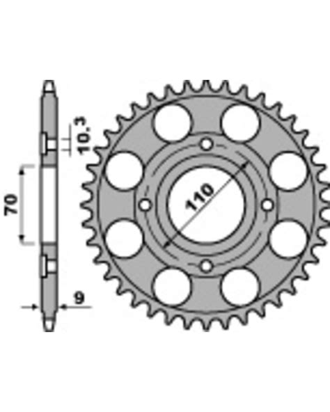 Couronne Moto Pbr Couronne Acier Pbr 36 Dents Chaîne 520 Honda Cb400 Nb