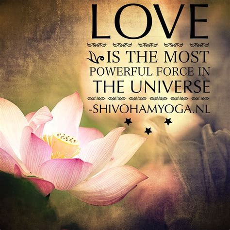 A Pink Lotus With The Quote Love Is The Most Powerful Force In The