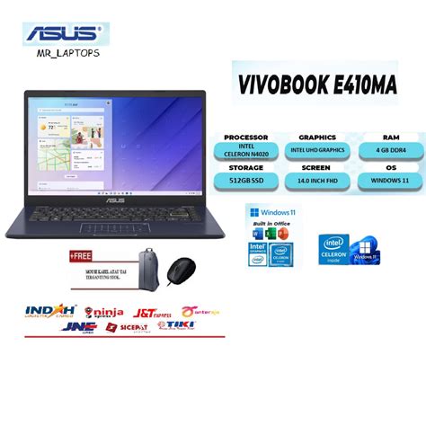 Jual LAPTOP Asus VivoBook E410M Intel Celeron N4020 Ram 4GB SSD 512GB